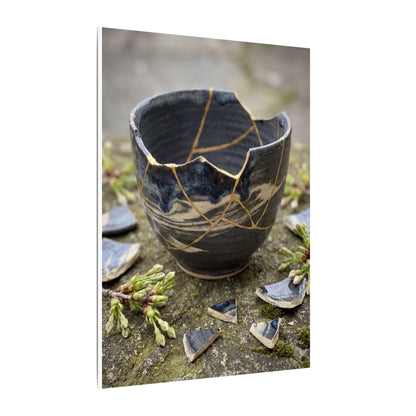 Datsuzoku Ceramic Bowl Canvas Art - Kintsugi Gold Repair