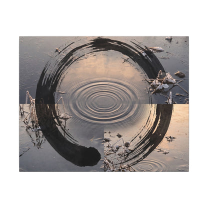 Winter Water Ripple Enso Canvas Art | Tranquil Decor