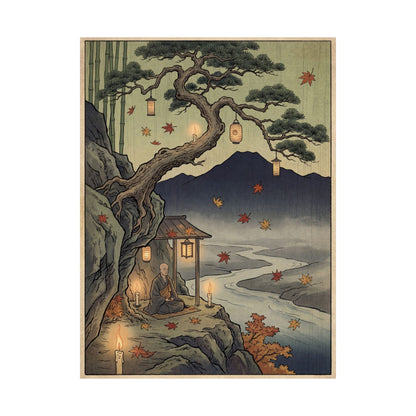 Pine Tree Autumn Wall Art Print | Zen Tranquil Design