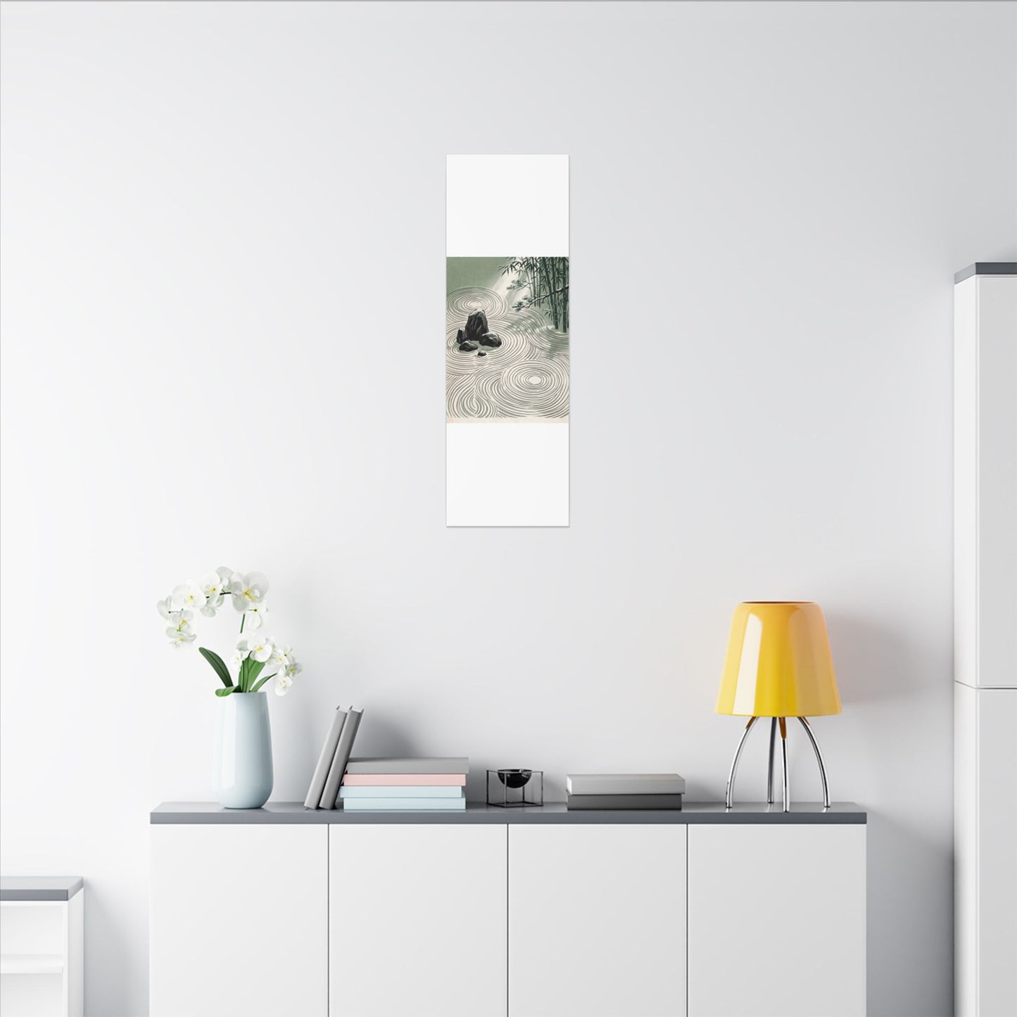 Shibui Rock Garden Canvas Art - Zen Ukiyo E Inspired