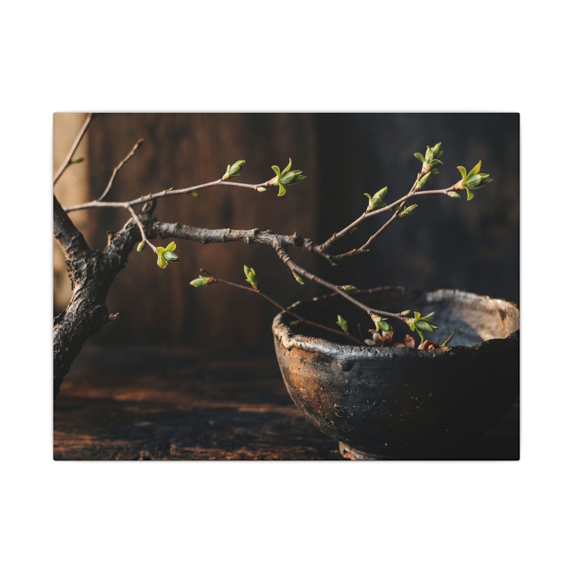 Spring Ceramic Bowl Moody Minimal Canvas Art | Sophisticated Decor Art Print