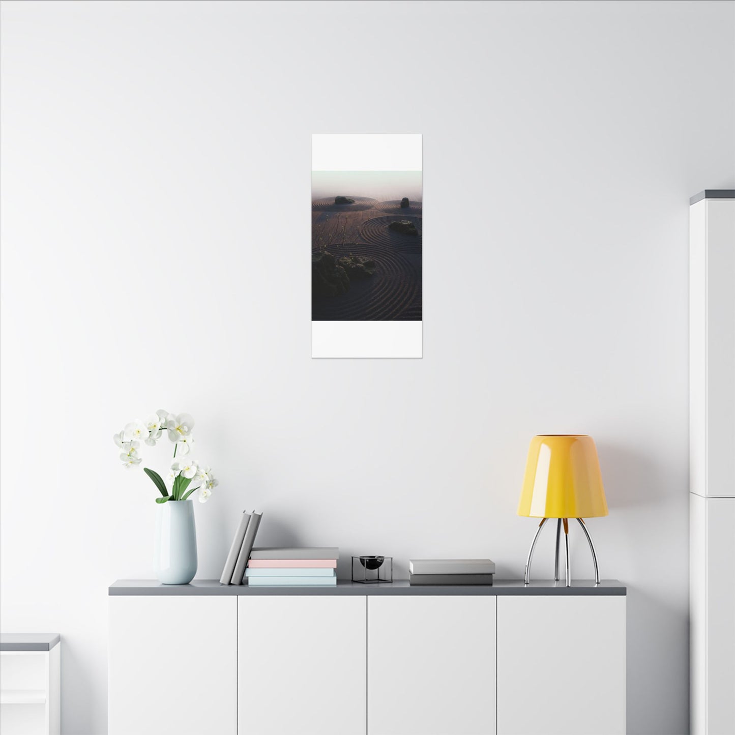 Spring Rock Garden Shadow Zen Canvas Art | Luxurious Decor