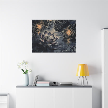 Fukinsei Lotus Flower Canvas Art - Zen Sumi E