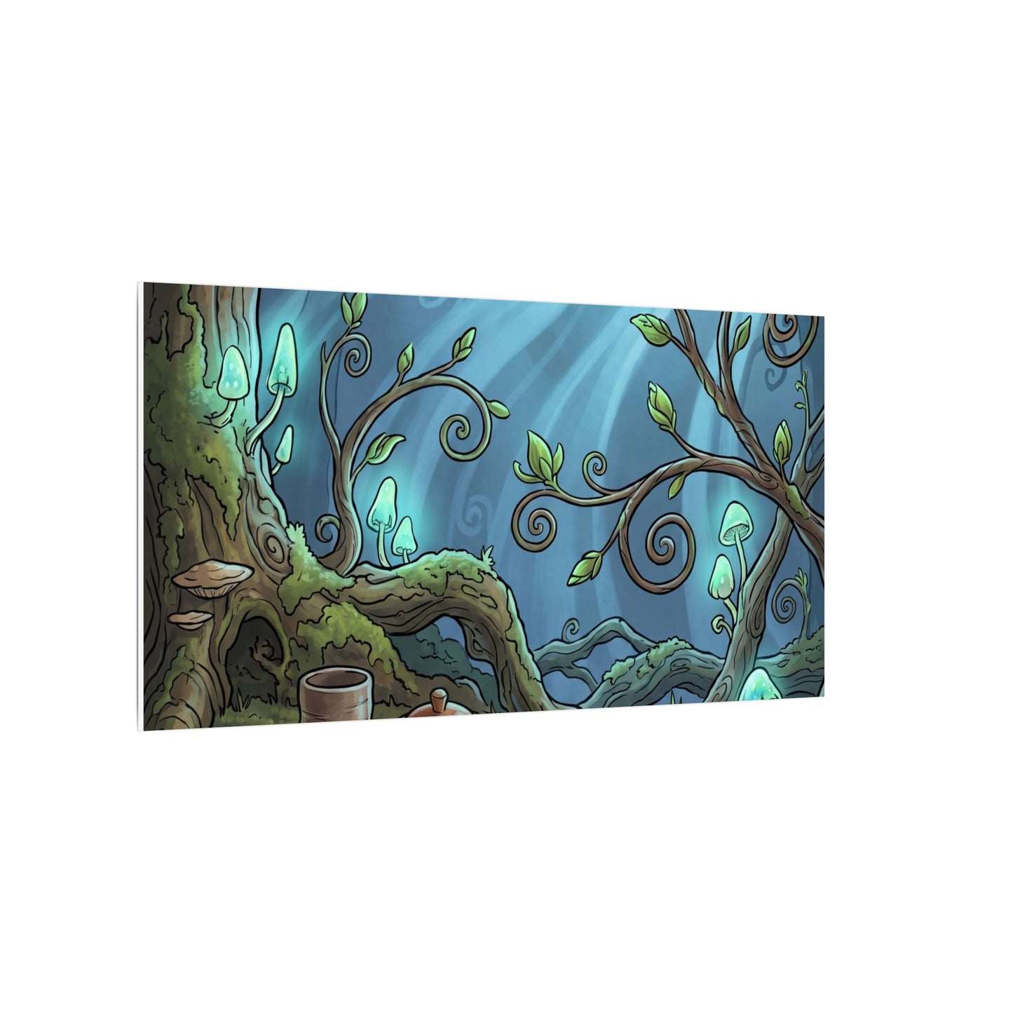 Spring Tea Ceremony Forest Whimsy Canvas Art | Cozy Decor