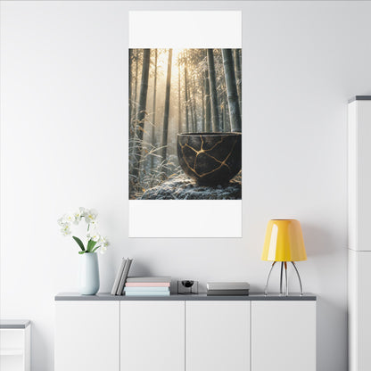 Fukinsei Bamboo Grove Canvas Art - Kintsugi Gold Repair