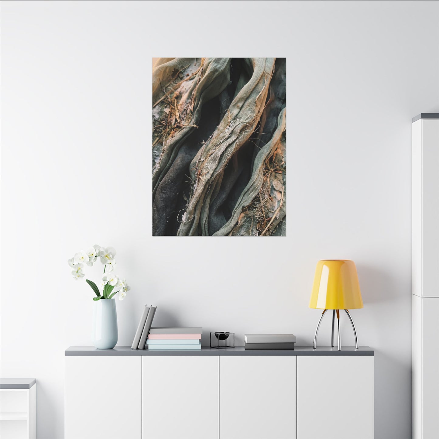 Silk Drape Winter Canvas Art | Japandi Cozy Design