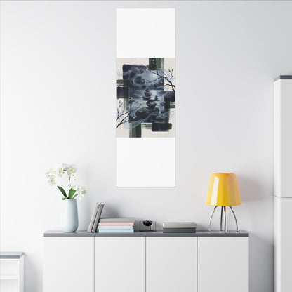 Moonlight River Stones Canvas Art - Zen Shibui