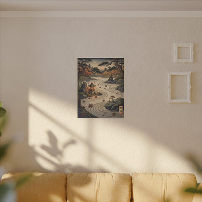 Rock Garden Autumn Canvas Art | Zen Serene Design