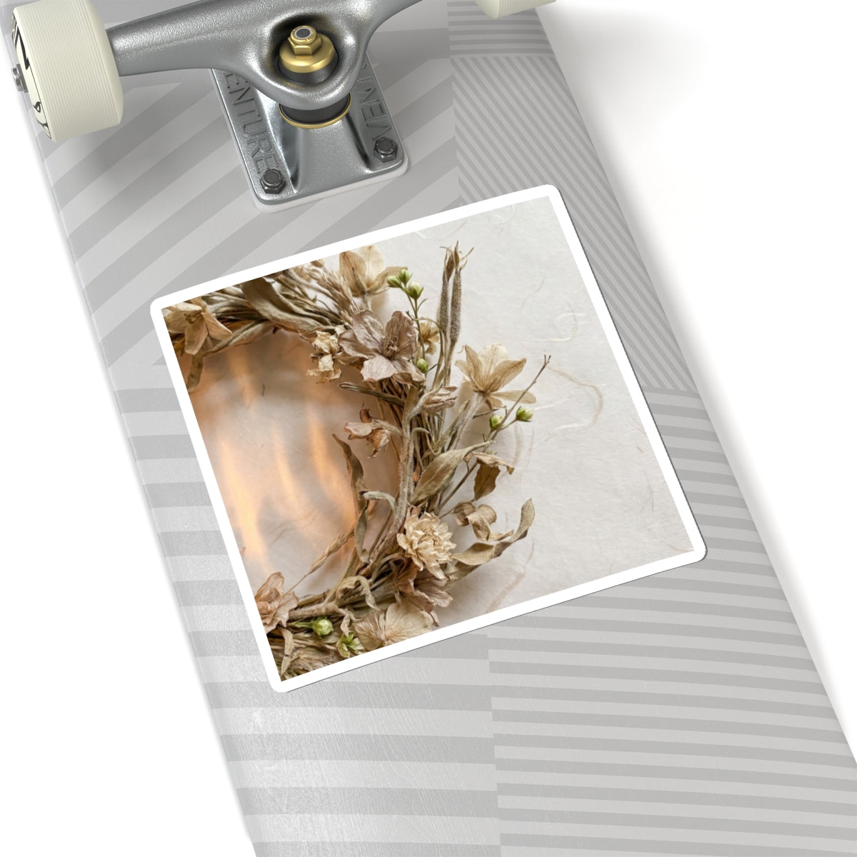 Dried Flowers Japanese Pattern Sticker | Elegant Japandi Art Art Print