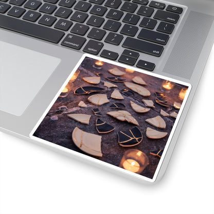 Kintsugi Broken Pottery in Candlelight | Broken Beauty Sticker Art Print