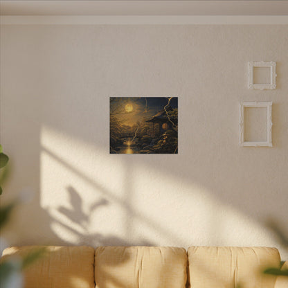Spring Moonlit Garden Gold Vein Canvas Art | Resilient Decor