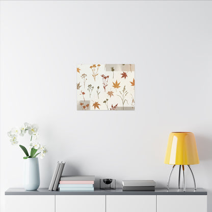 Autumn Dried Flowers Japanese Pattern Canvas Art | Elegant Decor