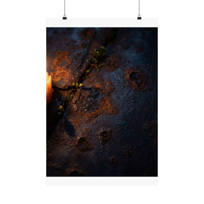 Dark Japandi Rust Patina in Candlelight | Charcoal Ink Wall Art Print Art Print