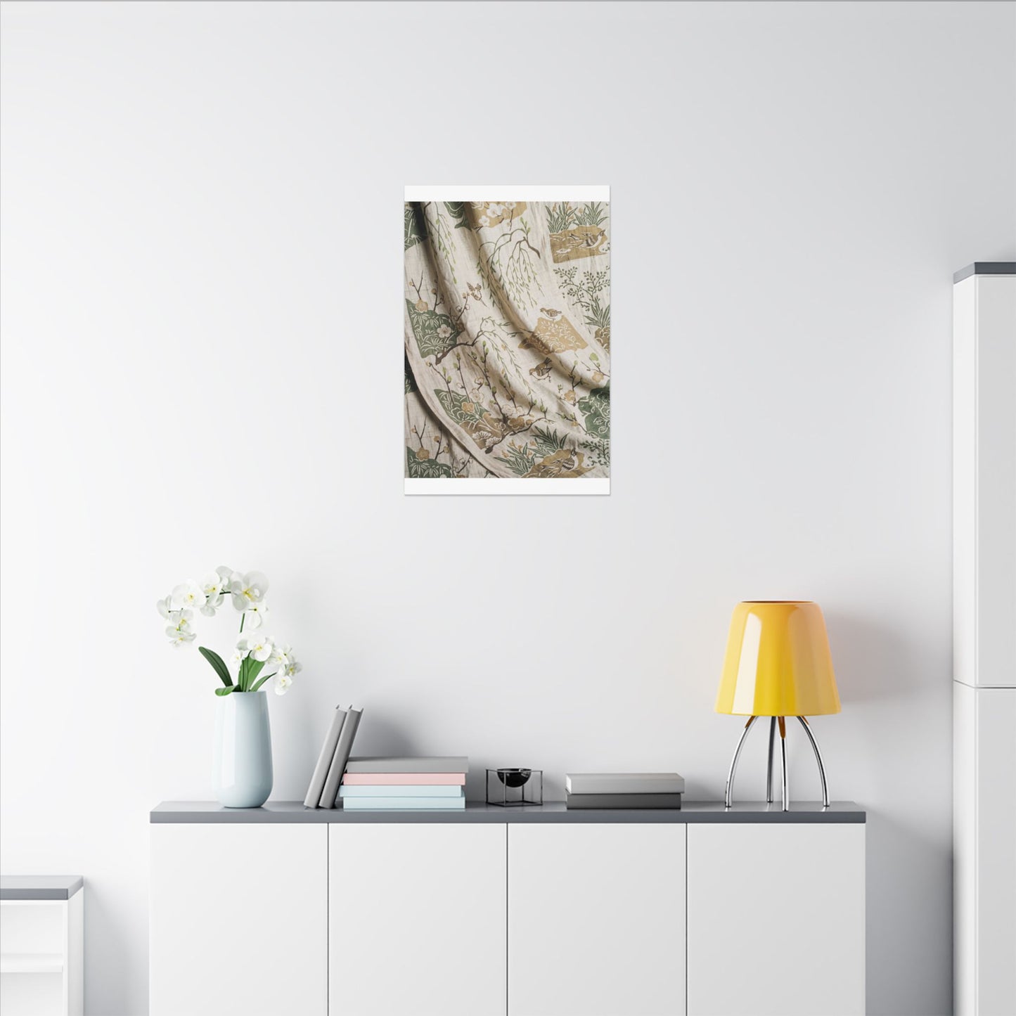 Silk Drape Canvas Art | Spring Japandi Japanese Pattern Art