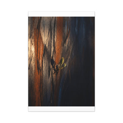 Rust Patina Charcoal Ink Canvas Art | Moody Dark Japandi Art