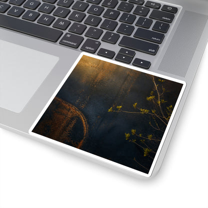 Rust Patina Dark Texture Sticker | Sophisticated Dark Japandi Art