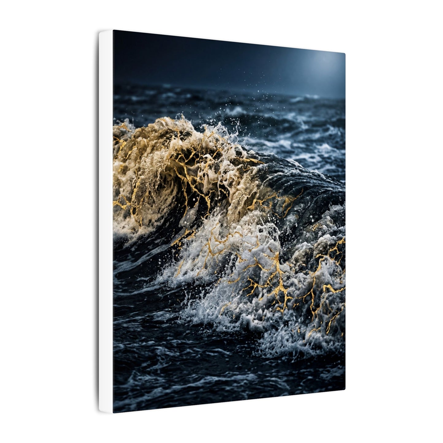 Ocean Wave Winter Canvas Art | Kintsugi Artful Design