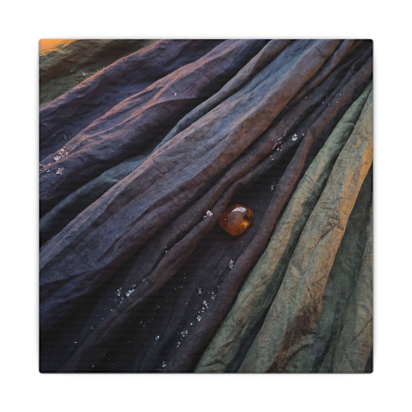Silk Drape Shadow Zen Canvas Art | Moody Dark Japandi Art