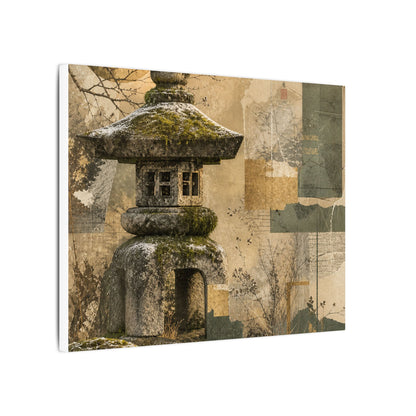 Elegant Stone Lantern Canvas Art - Texture Japandi