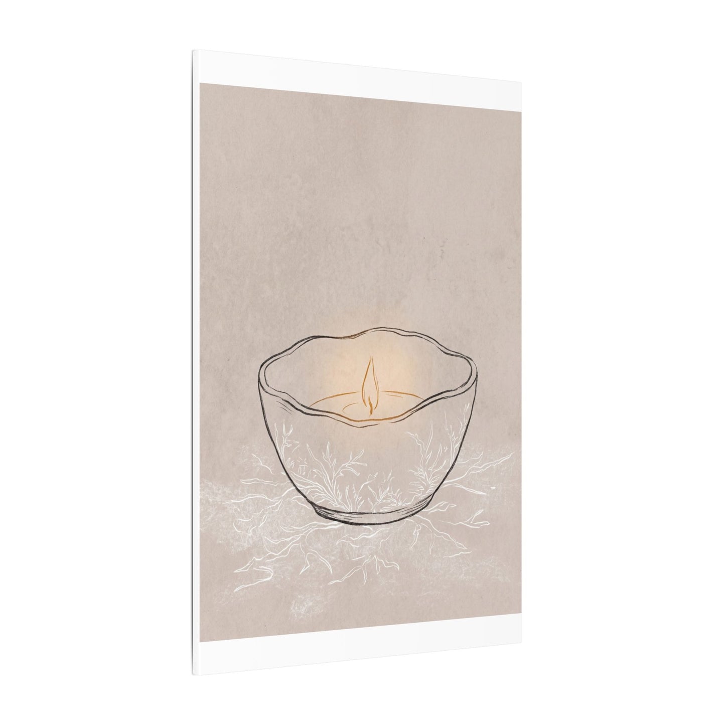 Ceramic Bowl Minimal Line Canvas Art | Neutral Japandi Art