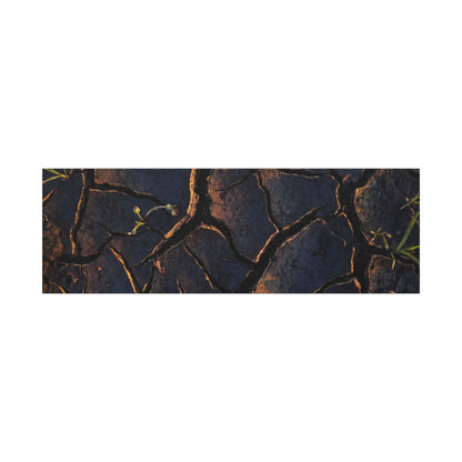 Cracked Earth Moody Minimal Canvas Art | Luxurious Dark Japandi Art