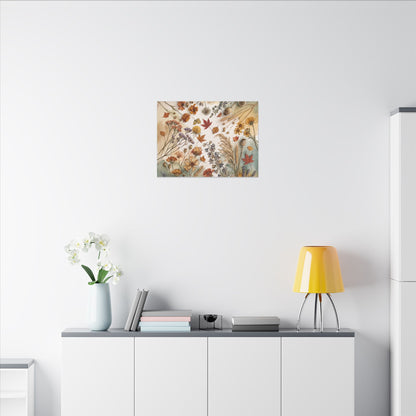 Dried Flowers Canvas Art | Autumn Japandi Watercolor Art