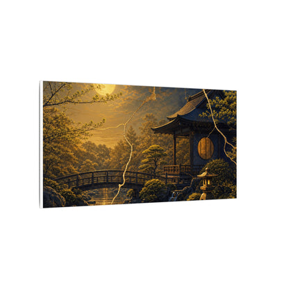 Spring Moonlit Garden Gold Vein Canvas Art | Resilient Decor