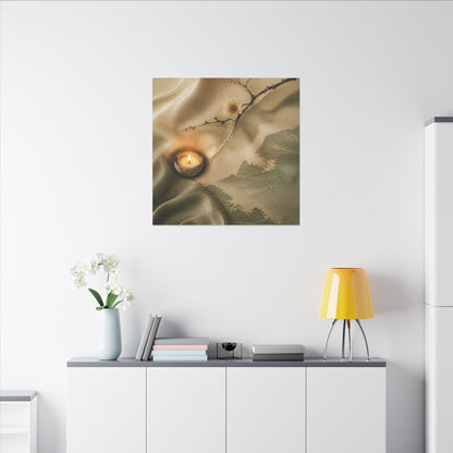 Silk Drape Japanese Pattern Canvas Art | Warm Japandi Art
