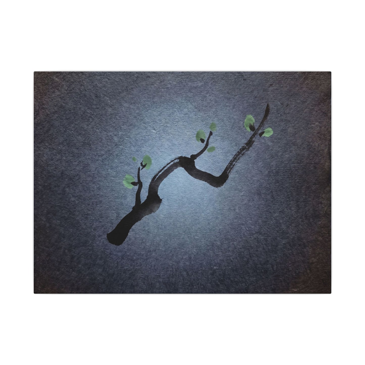 Ink Brushstroke Canvas Art | Spring Dark Japandi Moody Minimal Art
