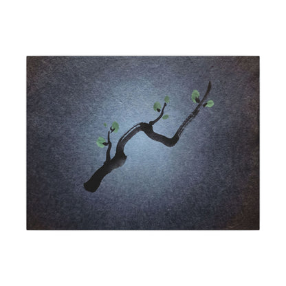 Ink Brushstroke Canvas Art | Spring Dark Japandi Moody Minimal Art