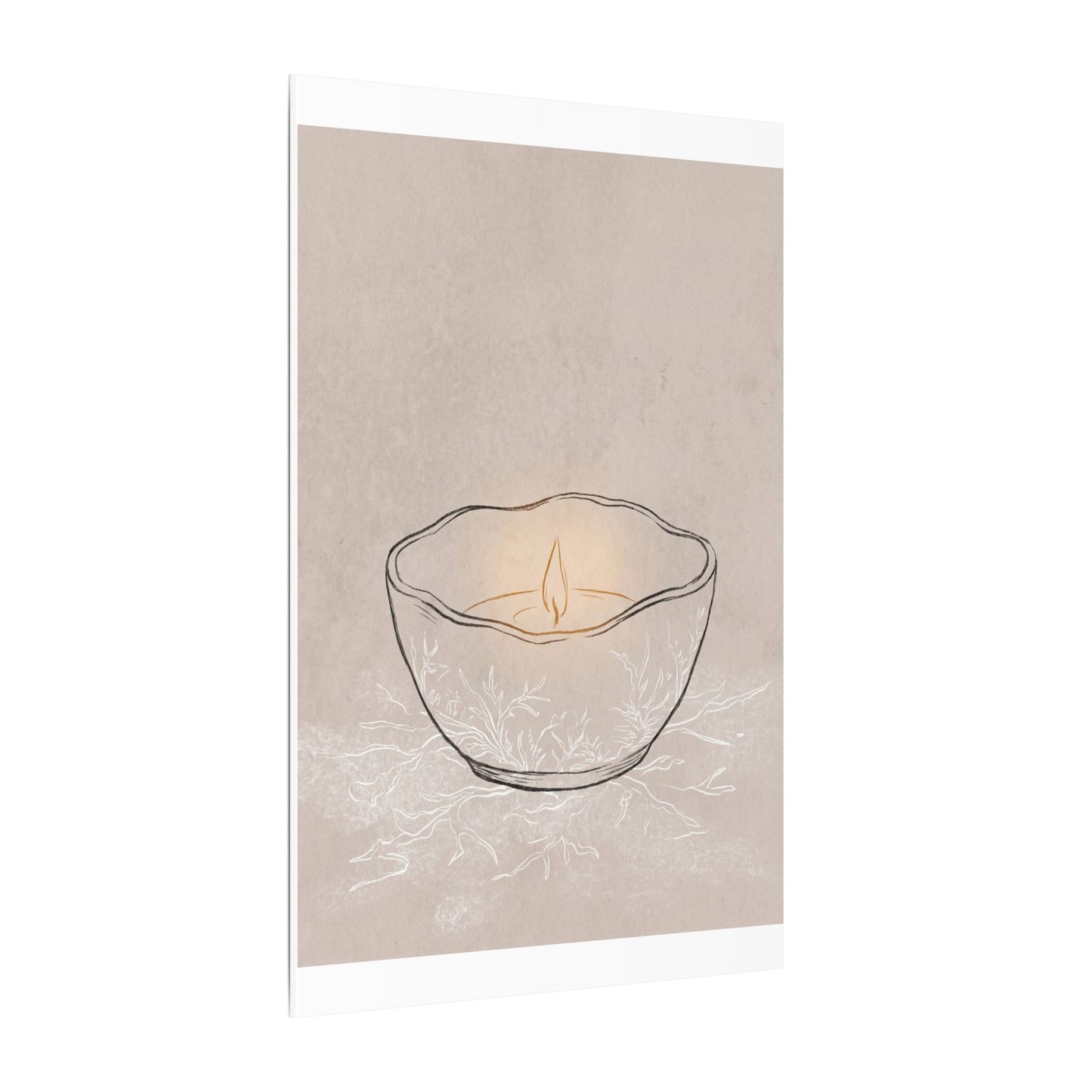 Ceramic Bowl Minimal Line Canvas Art | Neutral Japandi Art