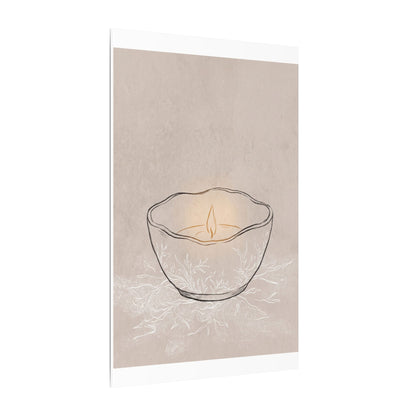 Ceramic Bowl Minimal Line Canvas Art | Neutral Japandi Art