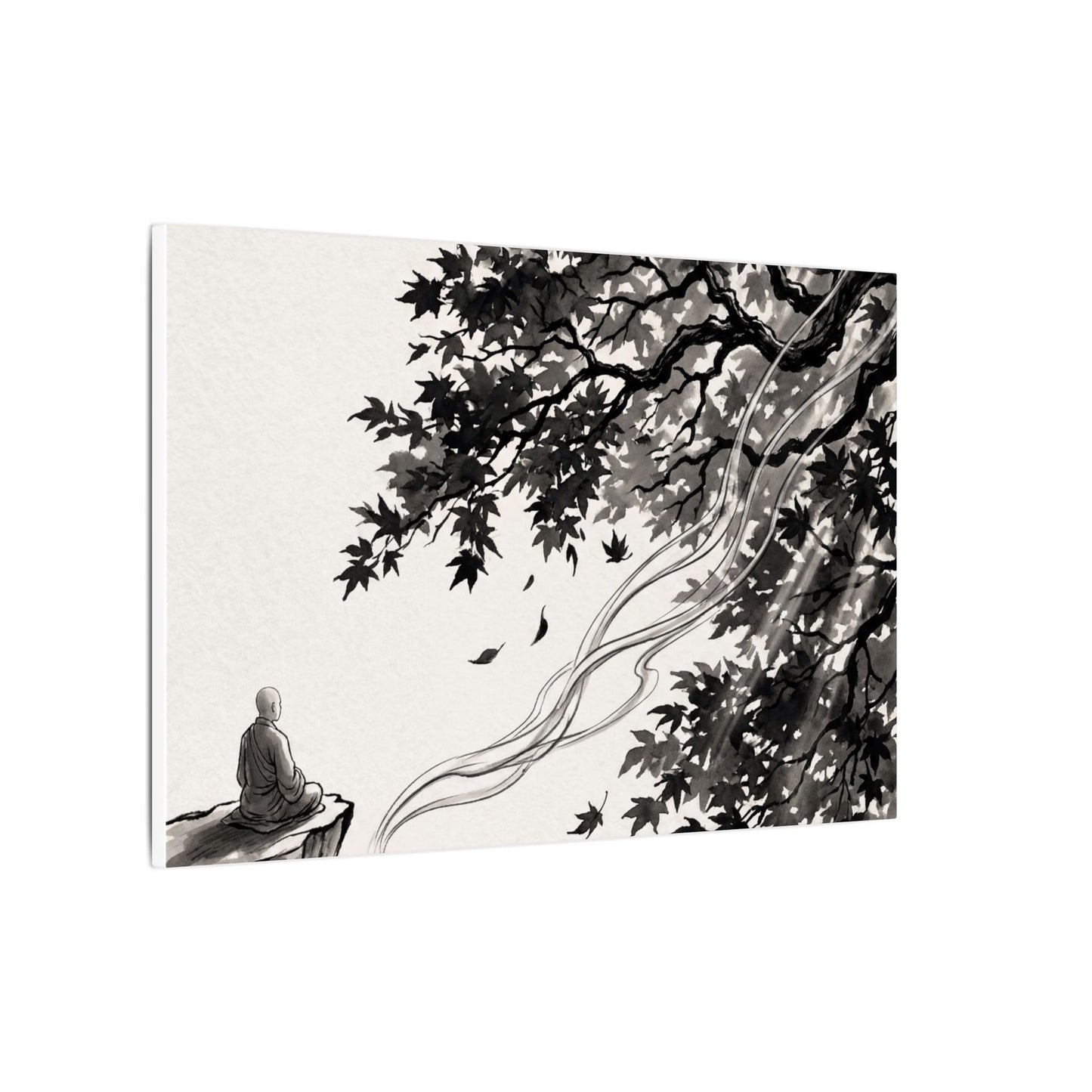 Serene Incense Smoke Canvas Art - Ukiyo E Inspired Zen