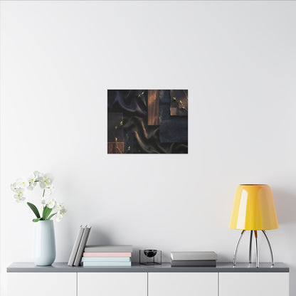 Silk Drape Spring Canvas Art | Dark Japandi Moody Design