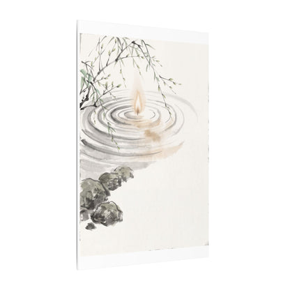 Water Ripple Sumi E Canvas Art | Tranquil Zen Art