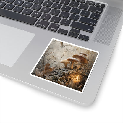 Wild Mushrooms Texture Sticker | Neutral Japandi Art