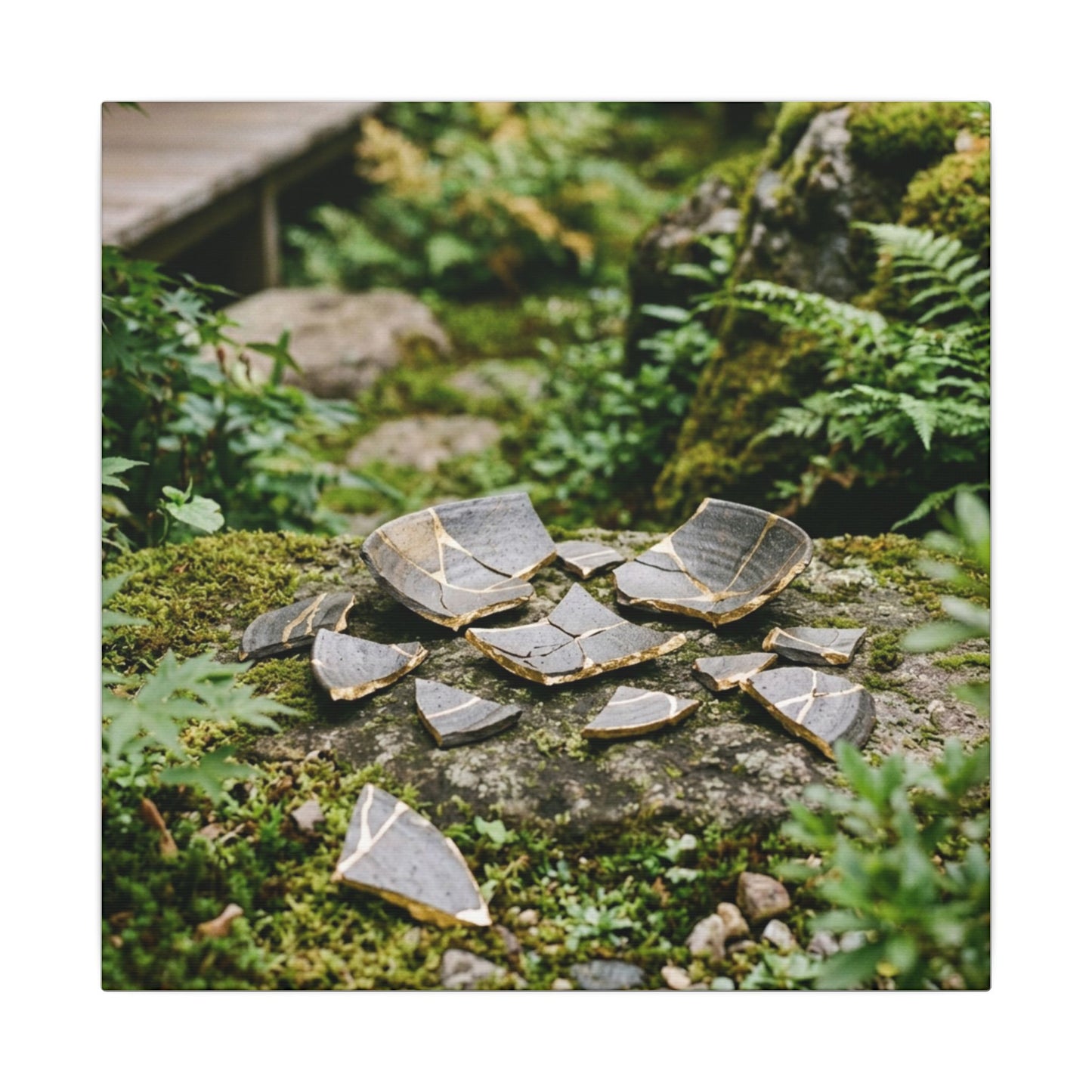 Summer Broken Pottery Gold Repair Canvas Art | Resilient Decor