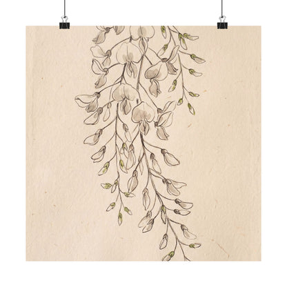Golden Hour Wisteria Wall Art Print - Japandi Seijaku