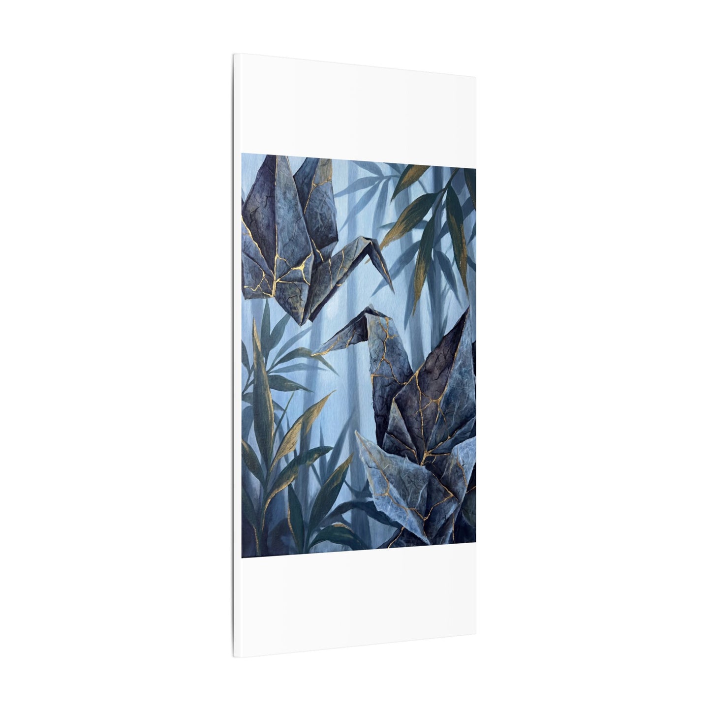 Paper Fold Canvas Art | Summer Kintsugi Crackle Gold Art