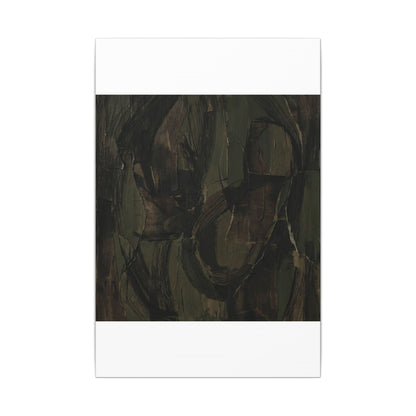 Mixed Media Dark Japandi Textured Canvas Art
