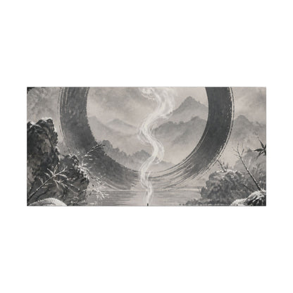 Incense Smoke Canvas Art | Winter Zen Sumi E Art