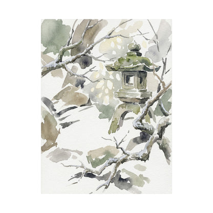 Dappled Stone Lantern Wall Art Print - Japandi Ma