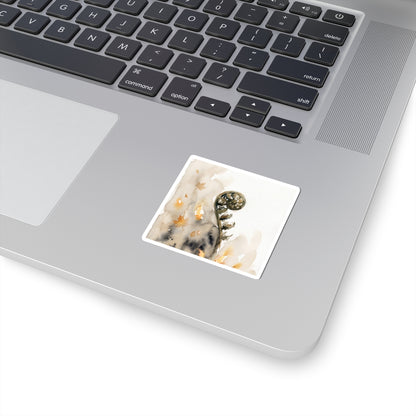 Fern Unfurling Sticker | Autumn Japandi Watercolor Art