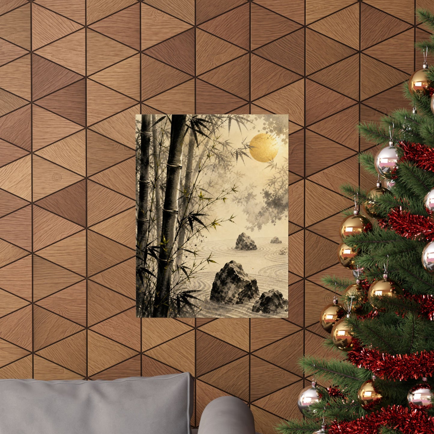 Contemplative Bamboo Grove Wall Art Print - Karesansui Zen