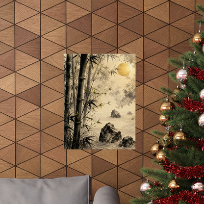 Contemplative Bamboo Grove Wall Art Print - Karesansui Zen
