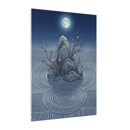 Spring Rock Garden Ukiyo E Inspired Canvas Art | Tranquil Decor