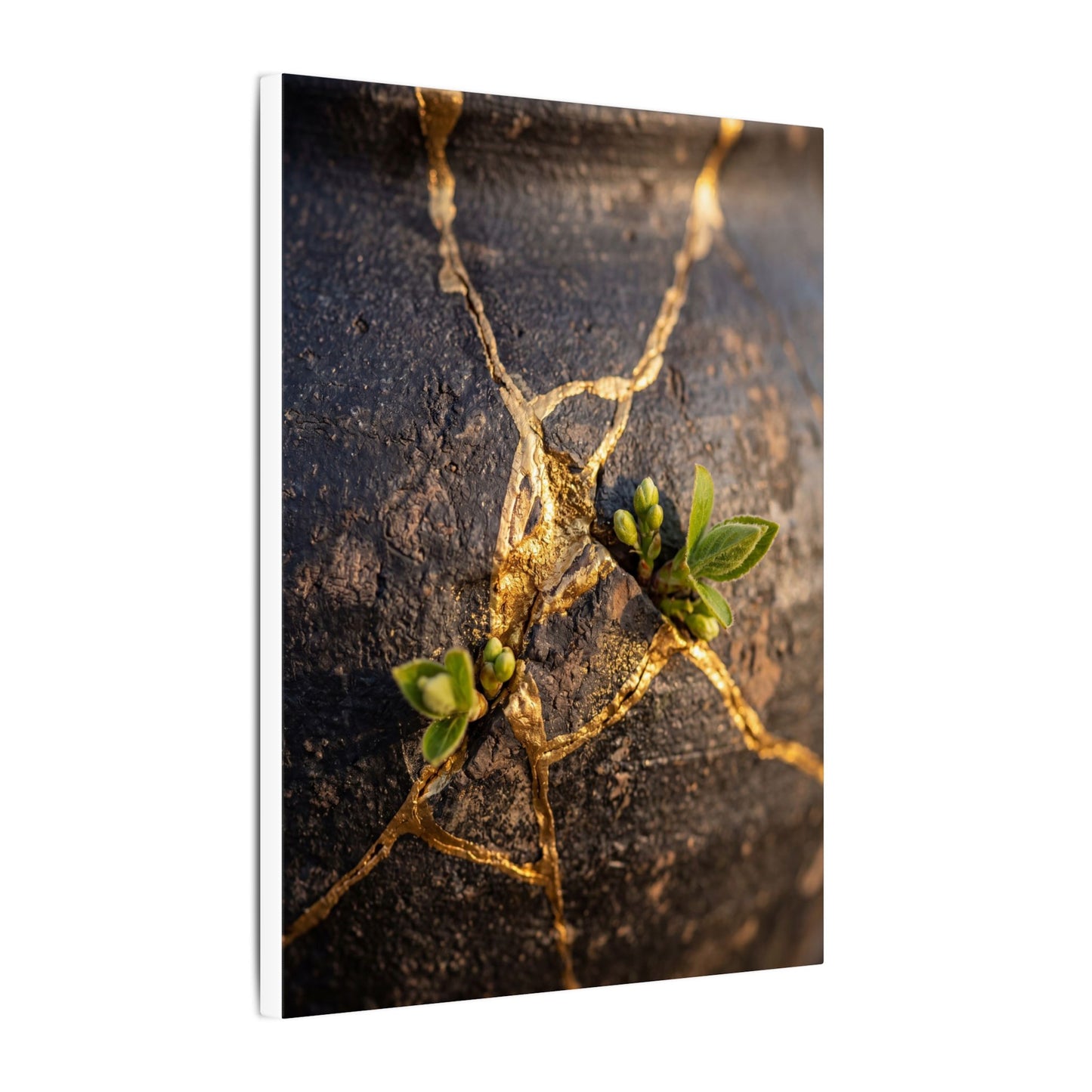 Rust Patina Gold Repair Canvas Art | Resilient Kintsugi Art