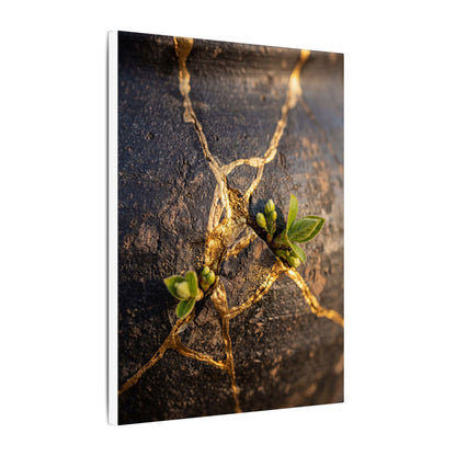 Rust Patina Gold Repair Canvas Art | Resilient Kintsugi Art