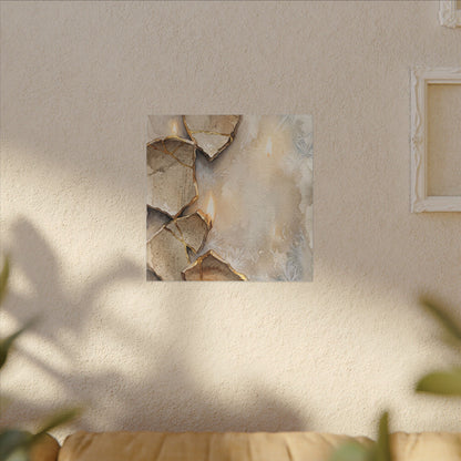 Broken Pottery Winter Canvas Art | Japandi Warm Design