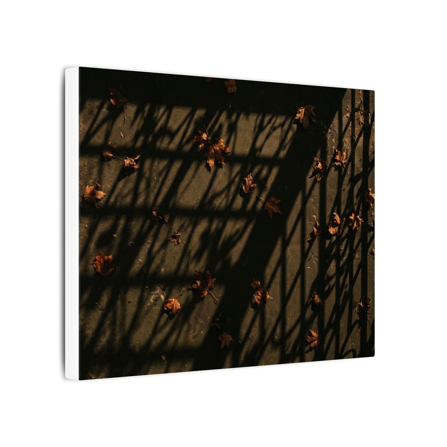 Dark Japandi Shadow Play in Golden Hour | Moody Minimal Canvas Art
